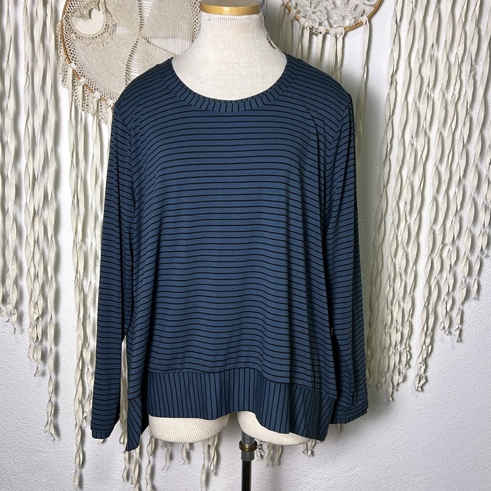 Striped Navy Blue Women's Blouse